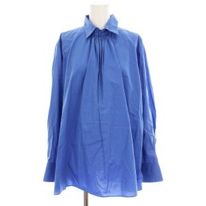 イッセイミヤケ ORJ シャツ ブラウス 長袖 2 青 HA75FJ560 /YM