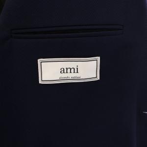 AMI Alexandre Mattiussi テーラードジャケット ブレザー アウター シングル 背抜き ウール 48 紺 ネイビー /BB