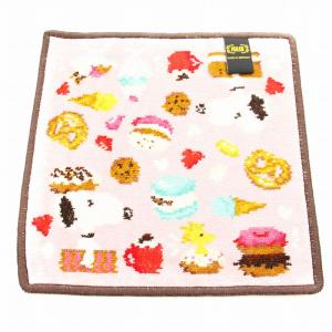 FEILER おかいものスヌーピー限定 ラブスイーツ ハンカチ ハンドタオル ピンク マルチカラー /KU