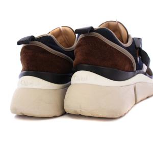 Chloe sonnie ソニー スニーカー ローカット スエード レザー 36 茶 紺 /KH