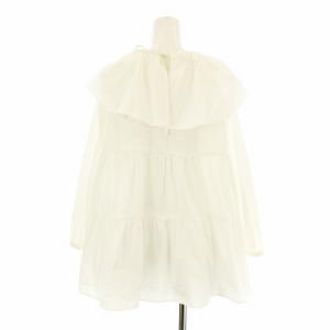 yori フリルカラーティアードブラウス プルオーバー 長袖 F 白 ホワイト YR1921-112AT /KU