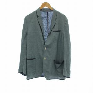 テーラードジャケット ブレザー シングル リネン L 青 ブルー 01-200-04-040116 /OR