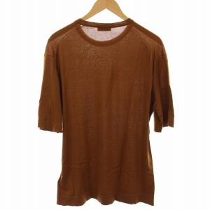 JOHN SMEDLEY カットソー ニット 半袖 XL ブラウン 45550 /RE