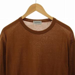 JOHN SMEDLEY カットソー ニット 半袖 XL ブラウン 45550 /RE