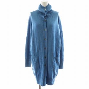 22AW CASHMERE SIMONE カーディガン ロング丈 カシミヤ混 38 水色 ライトブルー