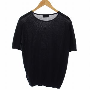 JOHN SMEDLEY カットソー ニット 半袖 M 紺 45550 /RE