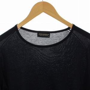 JOHN SMEDLEY カットソー ニット 半袖 M 紺 45550 /RE