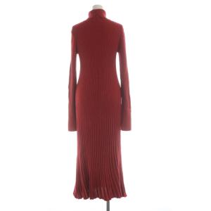 MILA OWEN MILAOWEN  24AW タートルネックロングリブニットワンピース マキシ ラメ 長袖 0 赤 レッド 09WN0245103