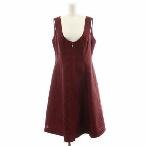 キルティングジャンパースカート ひざ丈 カメリア 40 ボルドー TD-111502 /AN17