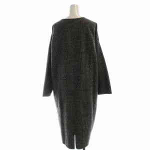 GALERIE VIE ウールナイロン ドルマンスリーブワンピース マキシ ロング 長袖 36 黒 ブラック 白 ホワイト 23-06-84-06201