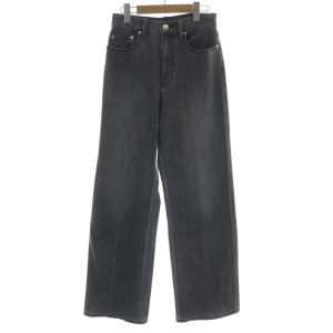 ハイライズワイドジーンズ デニム S 黒 124306062 /RE