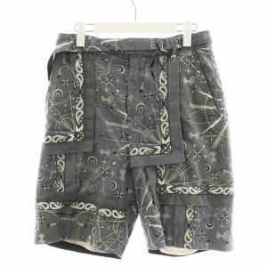 ×Dr.Woo ショートパンツ 総柄 コーデュロイ 1 グレー 20-02339M