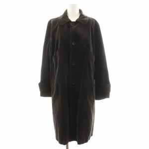 ヨウジヤマモト ステンカラーコート ロング丈 裏地ストライプ柄 アウター 3 ダークブラウン YG-C12-011