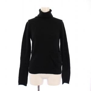 ヨウジヤマモト ニット セーター 長袖 タートルネック 装飾 ウール アルパカ混 2 黒 ブラック /BB