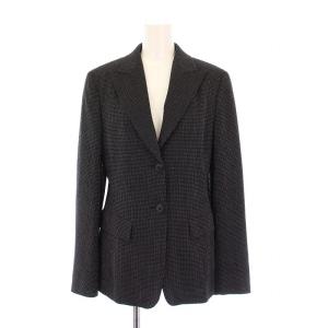 テーラードジャケット アウター シングル 総裏地 ウール 40 黒 ブラック /BB