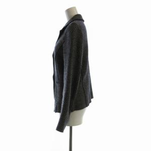 MAX MARA WEEKEND LINE テーラードジャケット ニット 総柄 アウター 38 紺 ネイビー グレー 50461103 /RO