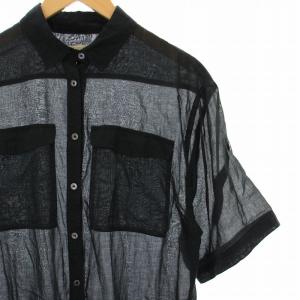 BURBERRY BRIT カジュアルシャツ シアー シースルー 半袖 M 黒 ブラック 3941272 /HN