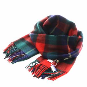 ストール フリンジ チェック柄 ウール 赤 レッド 紺 ネイビー 緑 グリーン /AN1