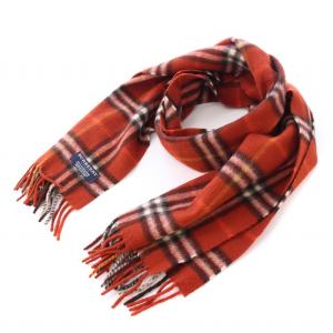 マフラー フリンジ カシミヤ チェック柄 総柄 赤 レッド /BB