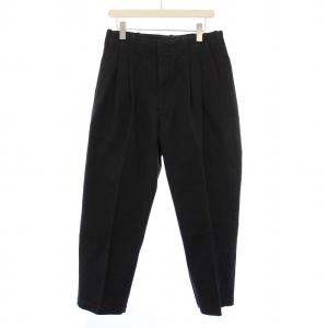 24SS STRC DRILL 2PLEATED PANTS テーパードパンツ ジップフライ M 黒 8114-186-0987