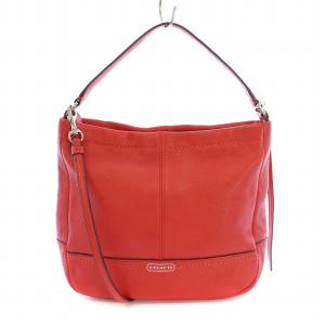 2WAY ハンドバッグ ワンハンドル ショルダーバッグ レザー ロゴ 赤 レッド /BB