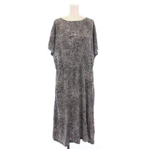 Siimes Lukki Dress ヴィスコースドレスワンピース フレア ひざ丈 半袖 クルーネック