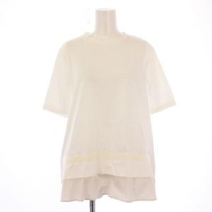 Tシャツ カットソー 半袖 クルーネック ストレッチ 切替 42 白 ホワイト JG0006D /BB