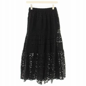 IENA 23AW コットンレースティアードスカート 23060900090030 フレアスカート ロング 36