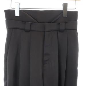 SNIDEL 23AW ハイウエストサテンパンツ スラックス タック ワイド 1 チャコールグレー SWFP234242