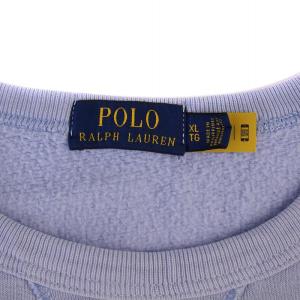 POLO RALPH LAUREN スウェット トレーナー プルオーバー 長袖 クルーネック プリント XL 水色 /BM