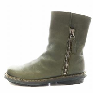 ディアー DEER ショートブーツ レザー 36 緑 グリーン /AN3