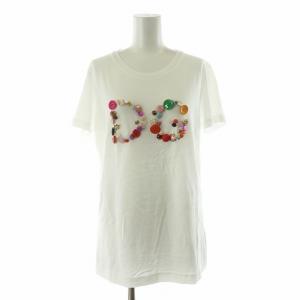 Tシャツ 半袖 装飾 プルオーバー ロゴ マルチボタン 42 ホワイト F8H32Z /NQ