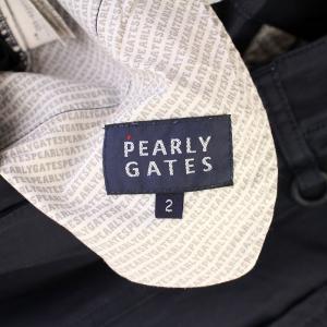 PEARLY GATES ゴルフウェア ショートパンツ ジップフライ ストレッチ ロゴ 刺繍 プリント 2 紺 ネイビー /BB