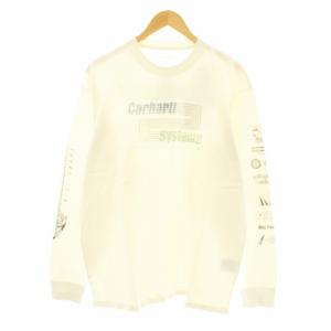 L/S Systems T-Shirt Tシャツ カットソー 長袖 クルーネック ロゴプリント M アイボリー