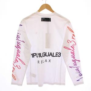 Tシャツ ロンT カットソー 長袖 クルーネック ロゴ プリント S 白 ホワイト タグ付き /BB