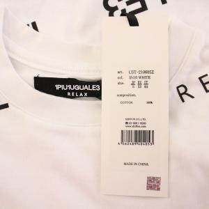 1PIU1UGUALE3 RELAX Tシャツ 半袖 クルーネック ロゴ プリント 総柄 S 白 ホワイト タグ付き /BB