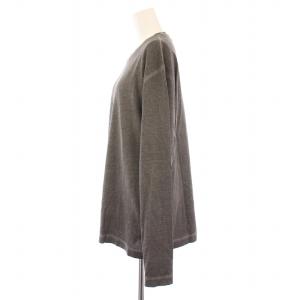 N°21 Tシャツ ロンT カットソー 長袖 クルーネック ロゴ プリント ストレッチ M グレー タグ付き /BB