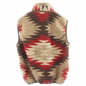 orSlow ベスト ジップアップ 裏ボア 総柄 2 ベージュ 赤 レッド 11-06-0019-611-90-18