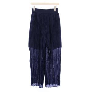 HYKE タグ付き Random Pleated Pants ランダムプリーツパンツ イージー ワイド 1 ネイビー
