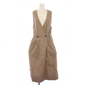 HIGH TWIST COTTON TWILL ワンピース ロング ノースリーブ 0 ベージュ 595-3156502