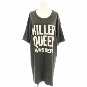 ビッグシルエット Tシャツ 01172CO08 半袖 ロゴ ロング丈 F グレー /G