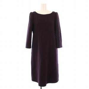 CHARLOTTE ウールジョーゼットワンピース 40 パープル