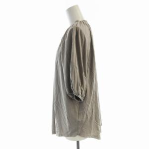 IENA コットン麻 ボリュームプルオーバー カットソー Tシャツ リネン混 半袖 グレー 200709004080330