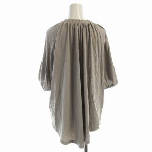 IENA コットン麻 ボリュームプルオーバー カットソー Tシャツ リネン混 半袖 グレー 200709004080330