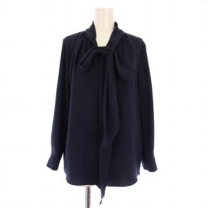 シャツ ブラウス 長袖 ボウタイ S 紺 01-9308240 /BM