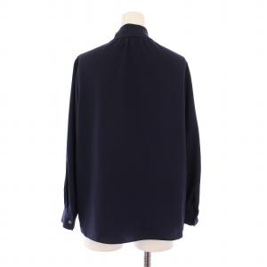 Theory シャツ ブラウス 長袖 ボウタイ S 紺 01-9308240 /BM