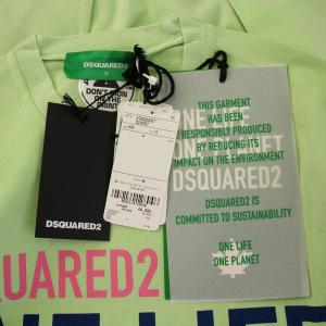 DSQUARED2 ONE LIFE ONE PLANET Tシャツ ロンT 長袖 クルーネック ロゴ イラスト プリント