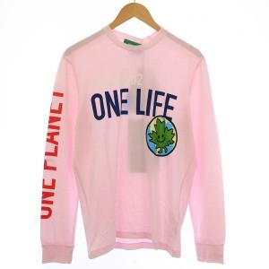 ONE LIFE ONE PLANET Tシャツ ロンT 長袖 クルーネック ロゴ イラスト プリント