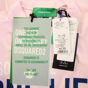 DSQUARED2 ONE LIFE ONE PLANET Tシャツ ロンT 長袖 クルーネック ロゴ イラスト プリント