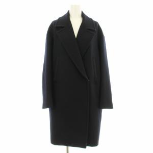 メルトンダブルクロス コート チェスターコート ロング ウール 紺 ネイビー 17020500403030